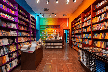 色彩缤纷的书店图片