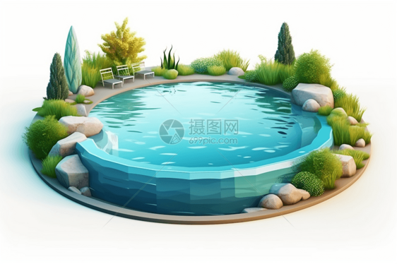 弧形设计的泳池图片