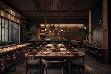 木结构的餐厅设计图片
