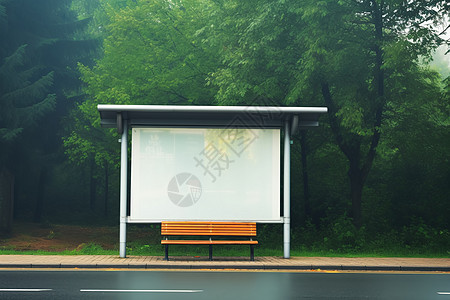 现代的公交站图片