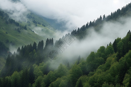 山间的云雾图片