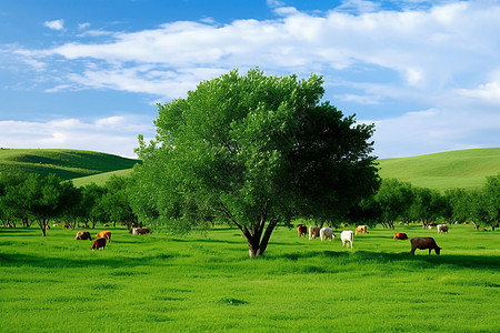 大自然的牧场背景图片