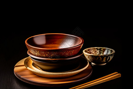 木质的碗筷图片