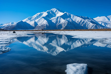 冰山与湖水图片