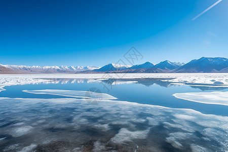 美丽发冰川湖泊图片