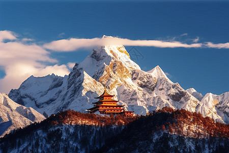 唯美的雪山风光图片