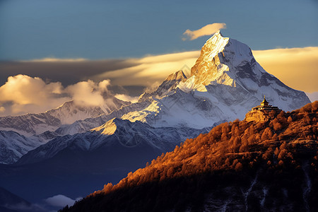 壮丽的雪山背景图片