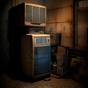 破旧的空调柜图片