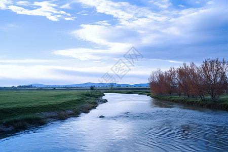 美丽的湿地公园和河流风景图片