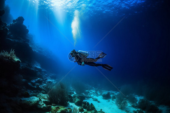 海底潜水员图片