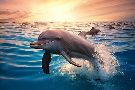 海中的海豚图片