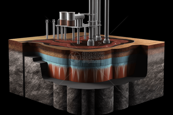 地热井的横截面图图片