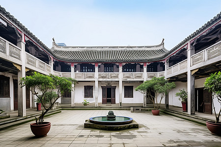 传统的中式建筑背景图片