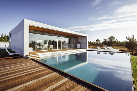 现代别墅游泳池图片