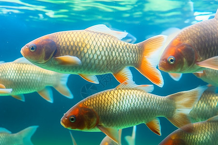 水族馆里有很多鲤鱼图片