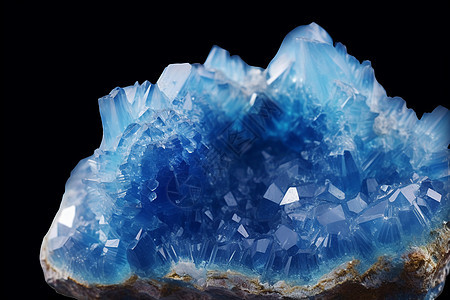 蓝色的矿物水晶图片
