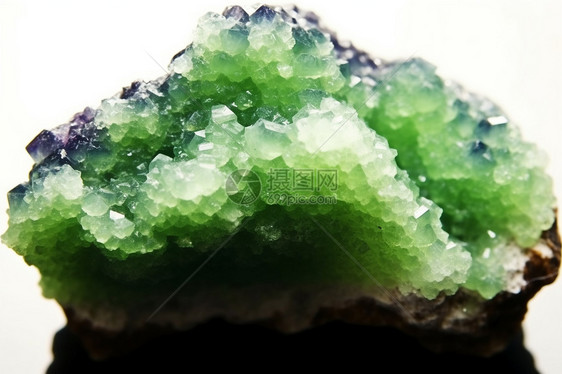 绿色的矿物水晶图片
