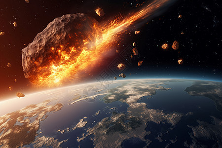 彗星撞地球创意图背景图片