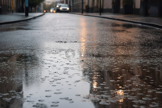 大雨过后的路面图片