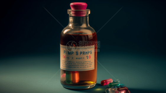 玻璃瓶中的药物图片