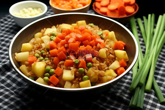 土豆胡萝卜炒饭图片