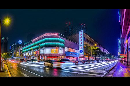 商业街区风景背景图片