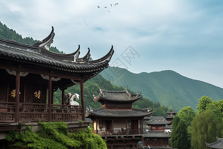 青城山的建筑图片