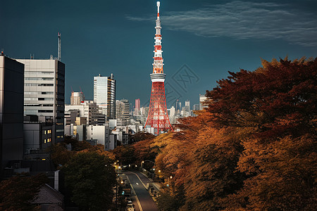 城市建设城市的铁塔背景