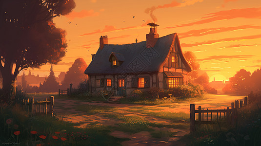 安静的乡村小屋图片