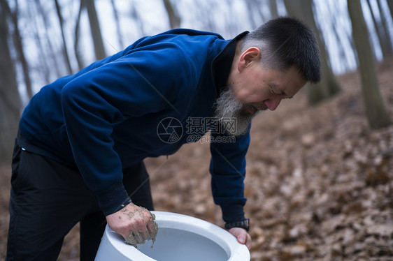 弯下腰的男人图片