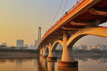 嘉陵江上的千思门大桥背景图片