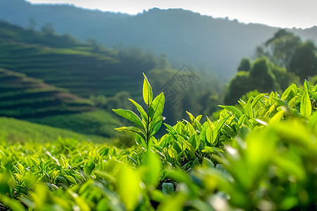 丘陵上的茶树图片