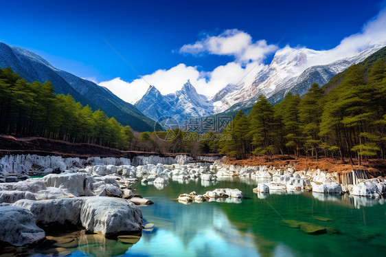 丽江玉龙雪山蓝月潭图片