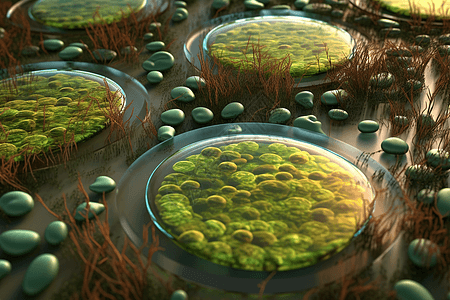 绿颜色的植物细胞图片