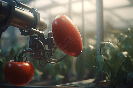 采摘樱桃温室中的成熟番茄设计图片