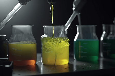化学品混合制备的过程图片