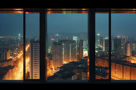 夜晚城市风景背景图片