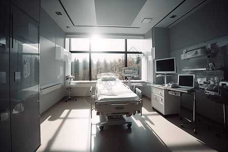 医院背景素材空置清静的医院病房背景