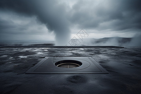 雨中的地热通风口图片