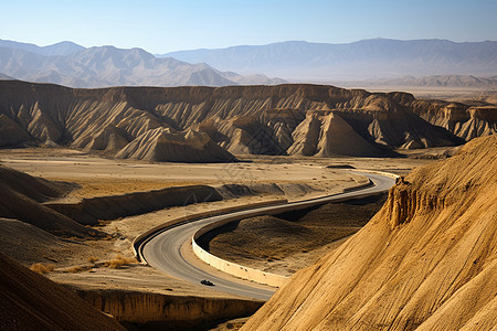 沙漠的道路风景图片