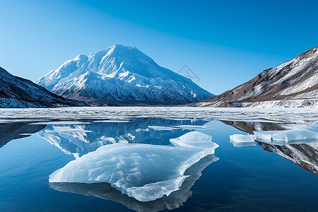 壮观的雪山和冰山背景图片