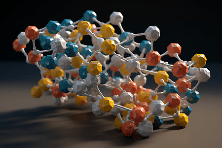 彩色分子结构背景图片