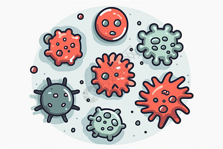漫画风格细菌图片