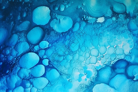 蓝色泡沫水彩纹理图片