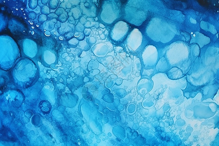 蓝色泡沫水彩纹理图片