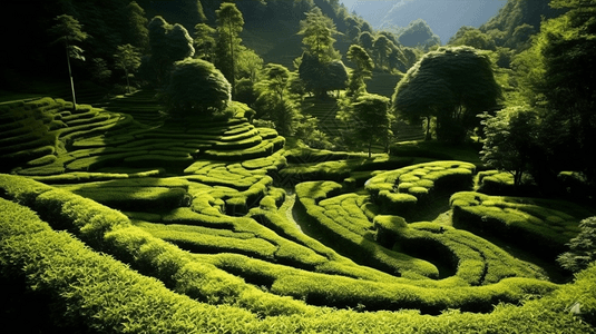 高山茶园景象图片