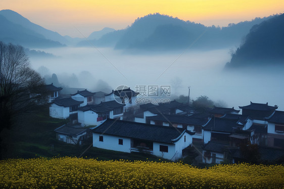 乡村徽派建筑图片