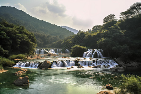 美丽的高山绿水森林风光图片