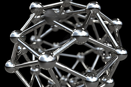 金属质感的生物分子结构模型背景图片