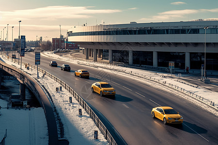 冬季城市公路交通图片